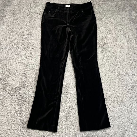 Cache Flare‎ Velvet Pants Women's 2 Black 28x28 5-Pocekt Stretch - Picture 1 of 12